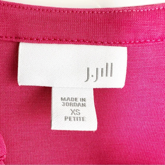 J. Jill Modal Blouse Fuchsia Pink XS Petite Roll Tab Sleeves Soft Lagenlook - Picture 6 of 8